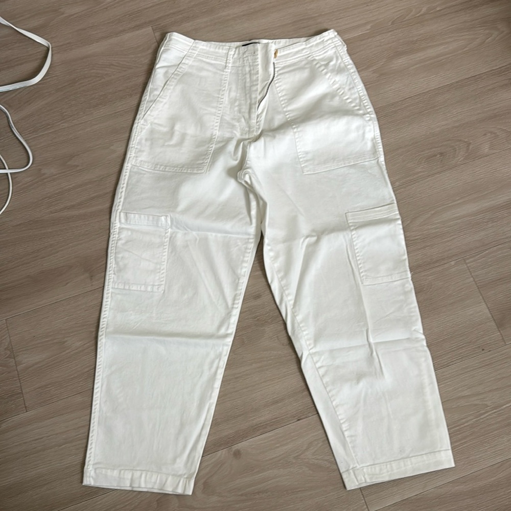 Jcrew white pants. Painter pant style